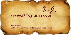 Krizsány Julianna névjegykártya
