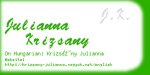 julianna krizsany business card